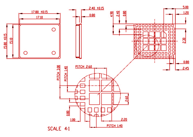 SIM800L Dimensions