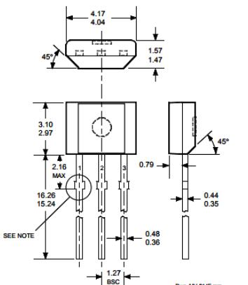 Dimensions of A3144 Hall Effect Sensor